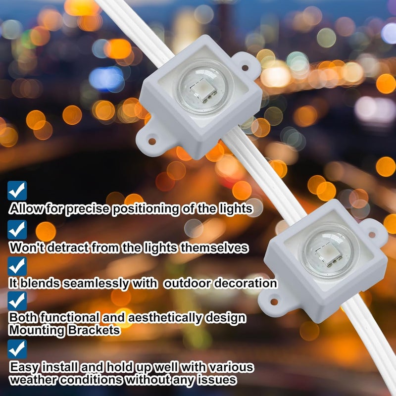 Wenfan 36 مجموعة تركيب لأضواء جوفي الخارجية H705 حامل مصباح LED مع 72 برغي مشابك تركيب مقاومة للماء متوافقة مع جوفي (نموذج H705)، مناسبة للإضاءة بطول 50 قدم، أبيض - Image 3